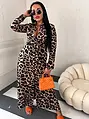 Leopardie dlhé košeľové šaty JEMMA