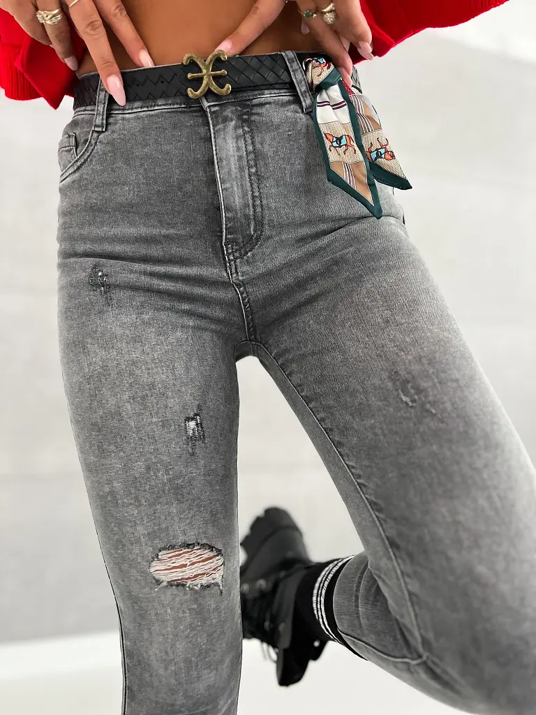 Sivé dámske skinny rifle+ - next