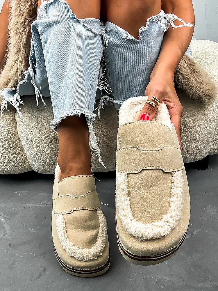 Teplé semišové papuče PAISLEY-