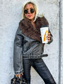 Zateplená koženková bunda s kožušinkou MICHELLE+