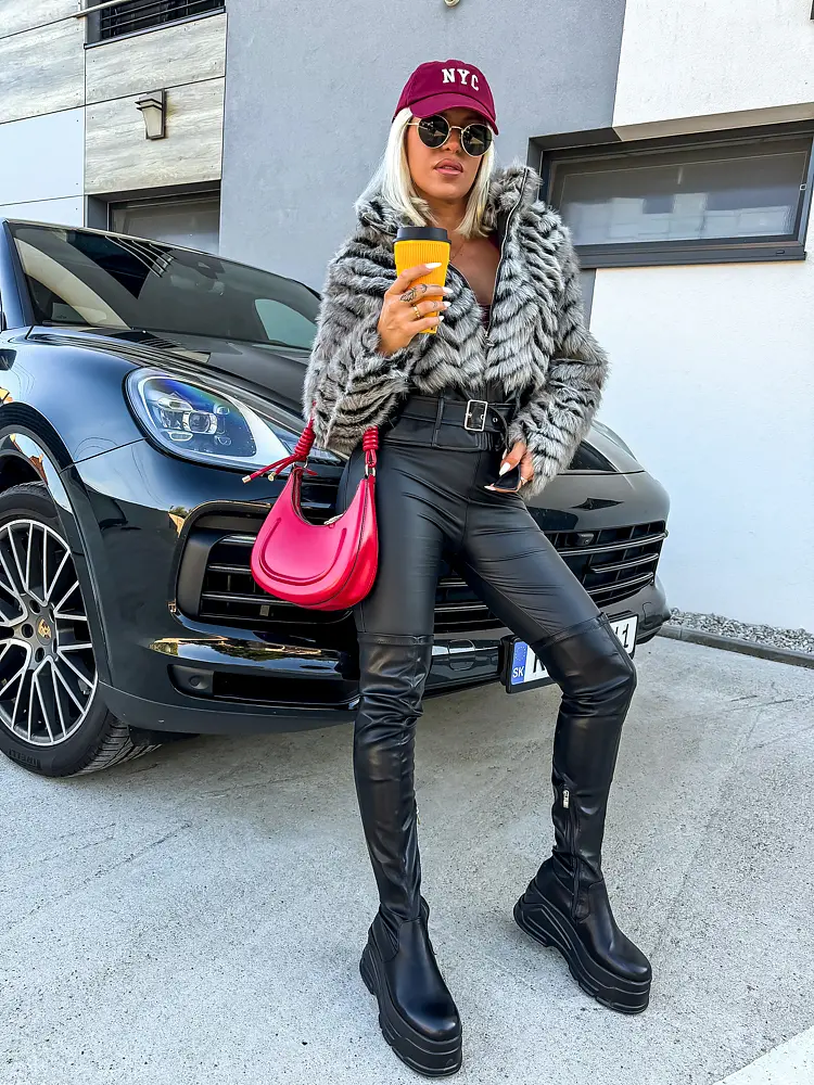 Koženkové legíny s vysokým pásom+ - next