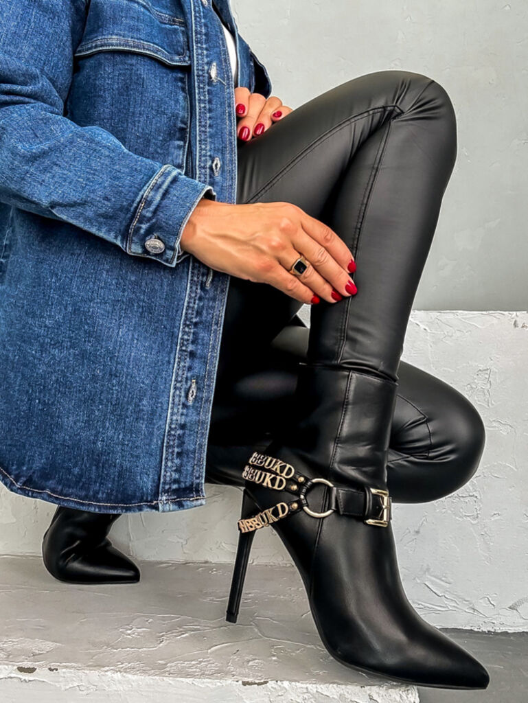 Členkové čižmy so zlatou ozdobou AYSHA+