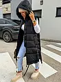 Dlhá prešívaná vesta s kapucňou SOPHIA