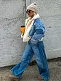 Prémium zateplená extravagantná denim bunda IVANA+