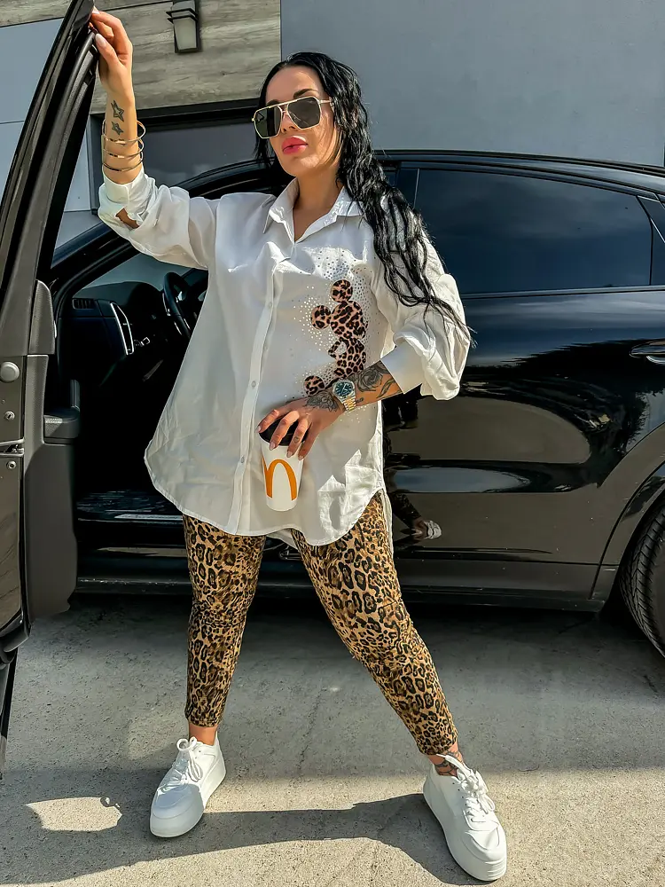 Dlhá oversized košeľa s potlačou MAERA+