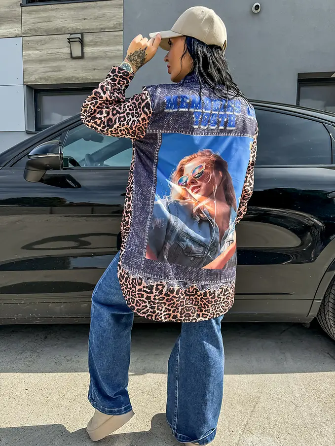 Extravagantná saténová leopardia košeľa PIXIE+ | Starstyle.sk