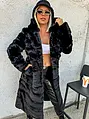 Dlhá kožušinová bunda s kapucňou ALESSANDRA+