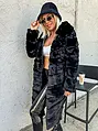 Dlhá kožušinová bunda s kapucňou ALESSANDRA+