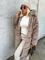 Dlhá kožušinová bunda s kapucňou ALESSANDRA+