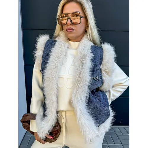 Denim vesta s kožušinkou ARAVIS+ veľkosť: one size