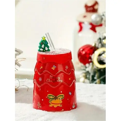 Vianočný hrnček v darčekovom balení farba: red