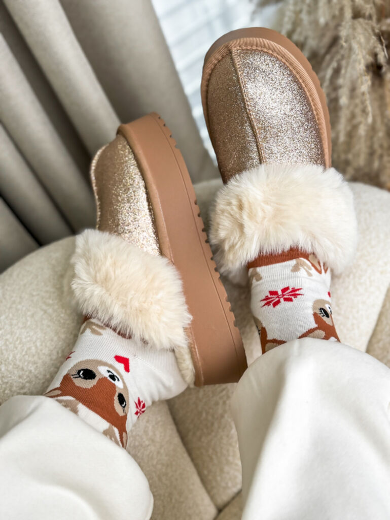 Trblietavé teplé papuče GLENA+