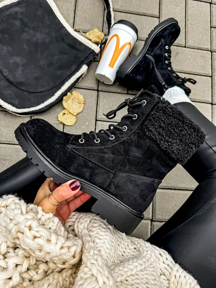 Semišové šnúrovacie čižmy PRISHA+