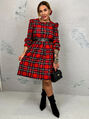 Elegantné kárované šaty s opaskom LUCINDA