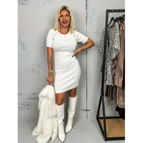 Elegantné šaty so zlatými gombíkmi LAURA+ veľkosť: one size