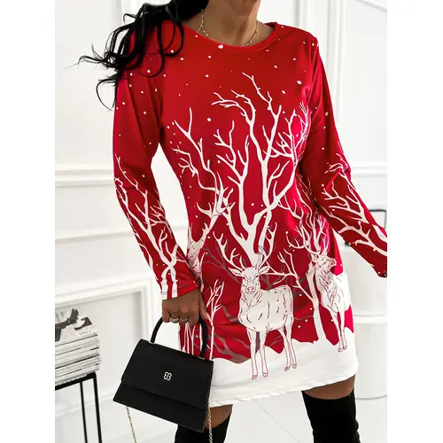 Vianočné šaty v zamatovom vzhľade ANITTA+ veľkosť: one size