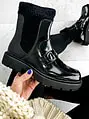 Čierne lakované členkové čižmy MIRANDA+