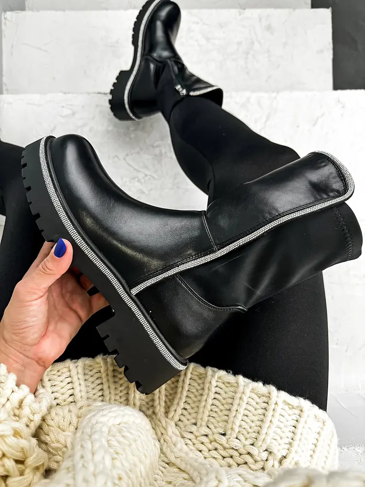 Členkové čižmy so striebornou ozdobou MADINA+ - next