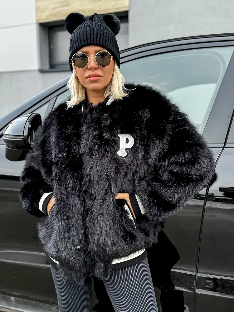 Kožušinková bombera v college štýle IVORY+ - next