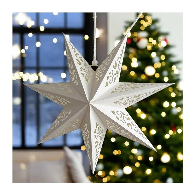 Veľká vianočná papierová hviezda 3D - 35 cm+