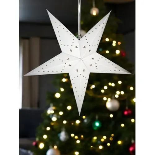 Veľká vianočná papierová hviezda 3D - 45 cm+ farba: white