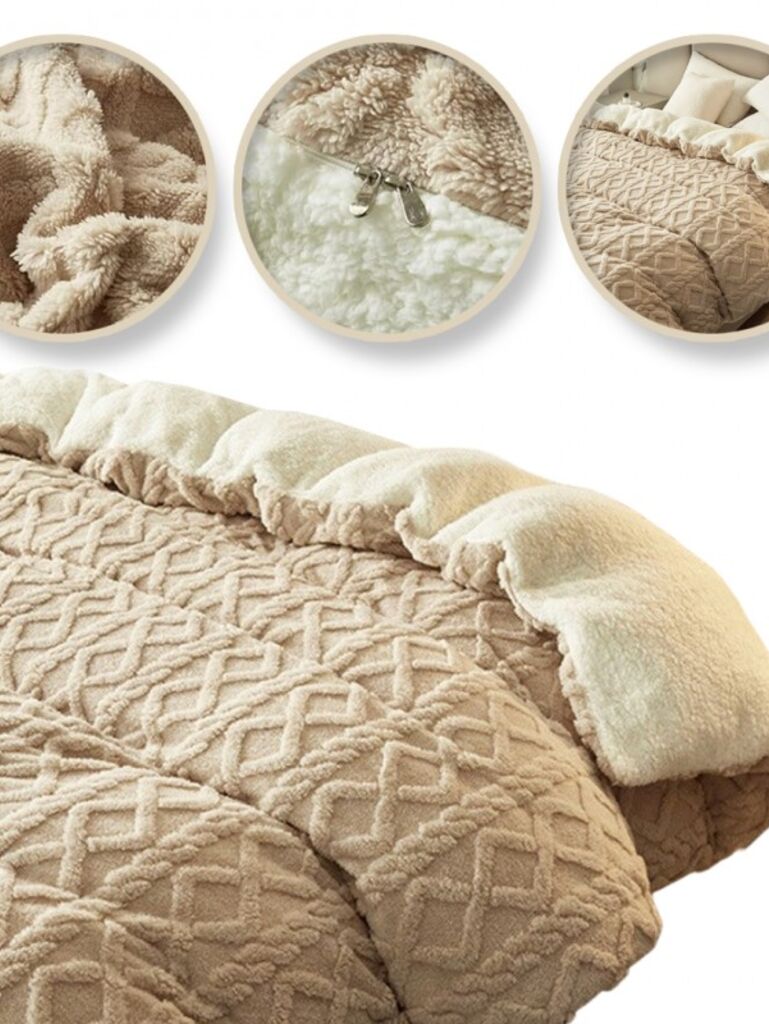 Mäkka obojstranná plyšová deka hnedá - 180x220 cm - next