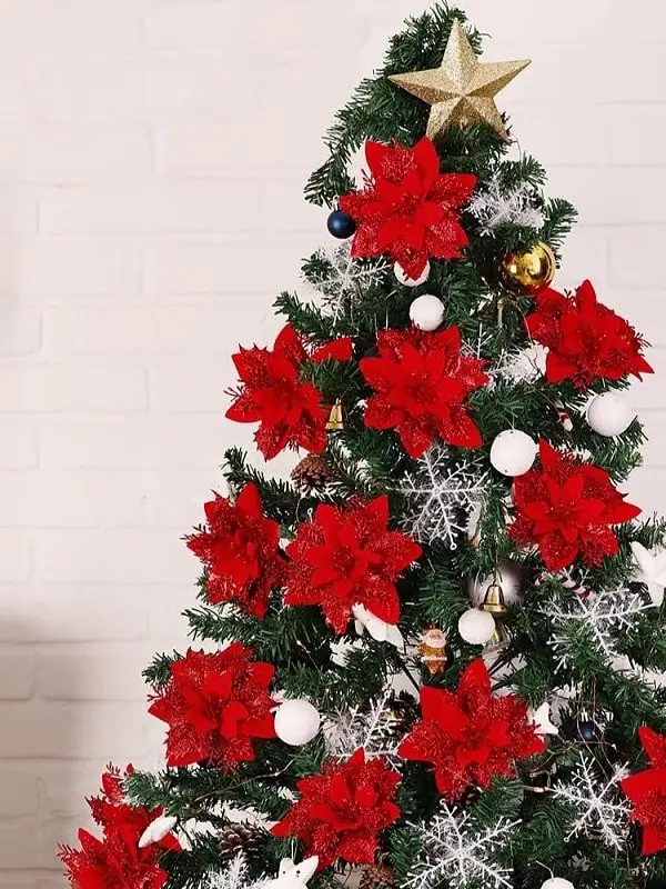 Vianočný mikulášsky kvet na štipci - 1 kus+