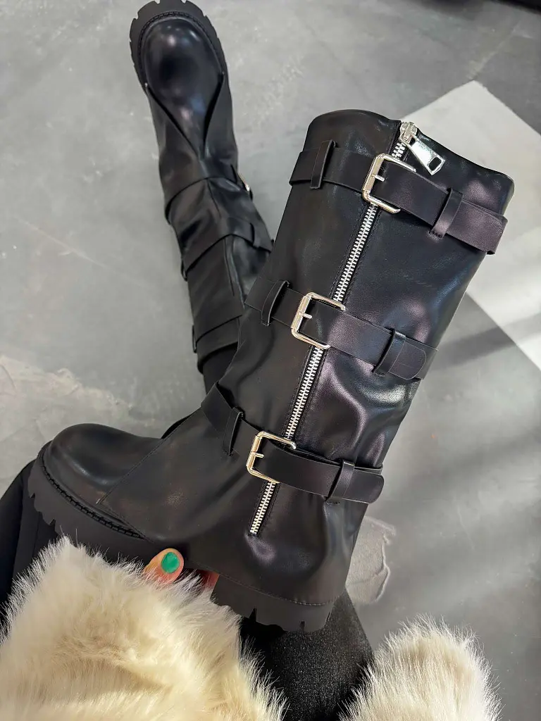 Čierne vysoké čižmy MARIONE+