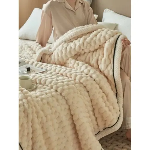 Mäkka hrubá plyšová krémová deka - 180x200 cm+ farba: cream