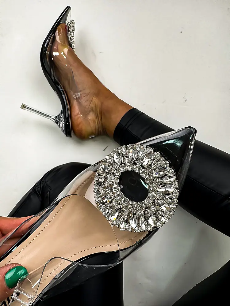 Transparentné sandále zdobené kamienkami NAGOYA-