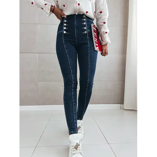 Modré skinny rifle s vysokým pásom+ veľkosť: 29