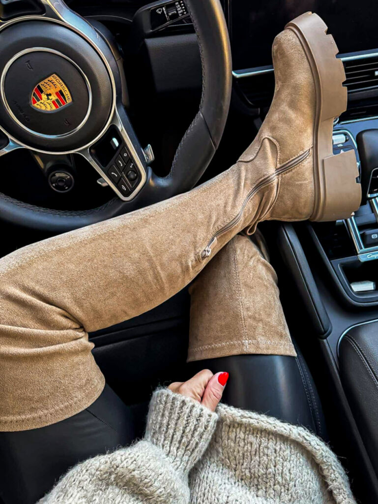 Semišové čižmy nad kolená MESSINA+