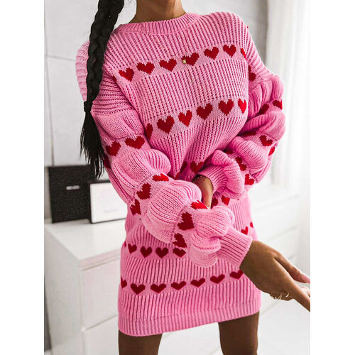 Srdiečkové pletené šaty CALYNN+ veľkosť: one size