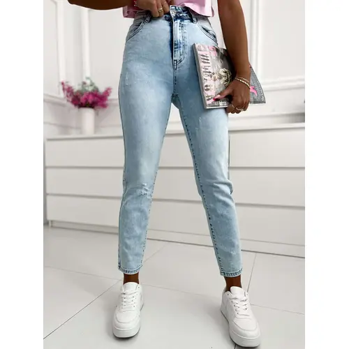 Vysoko-pásové modré mom fit rifle veľkosť: 34/XS