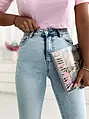 Vysoko-pásové modré mom fit rifle