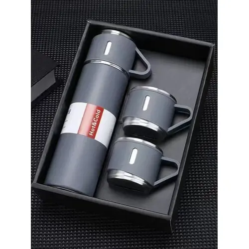 Darčeková sada termosky s 3 hrnčekmi - 500 ml farba: grey