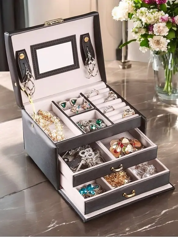 Organizér na šperky - čierna farba