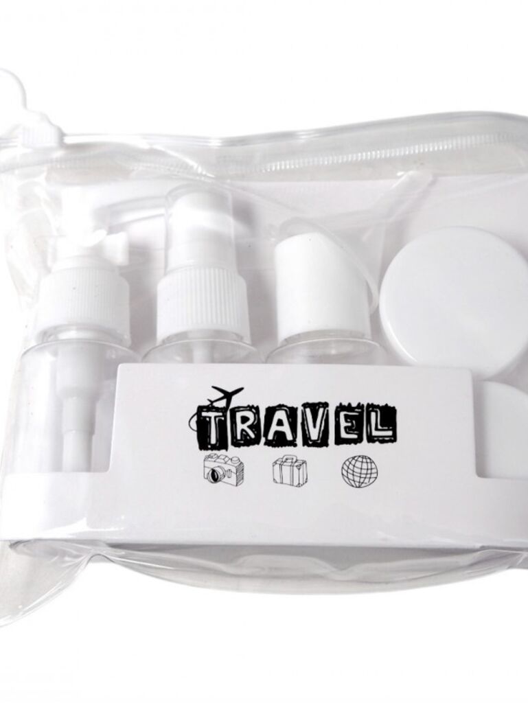 Sada fľaštičiek na kozmetiku na cestovanie, transparentná