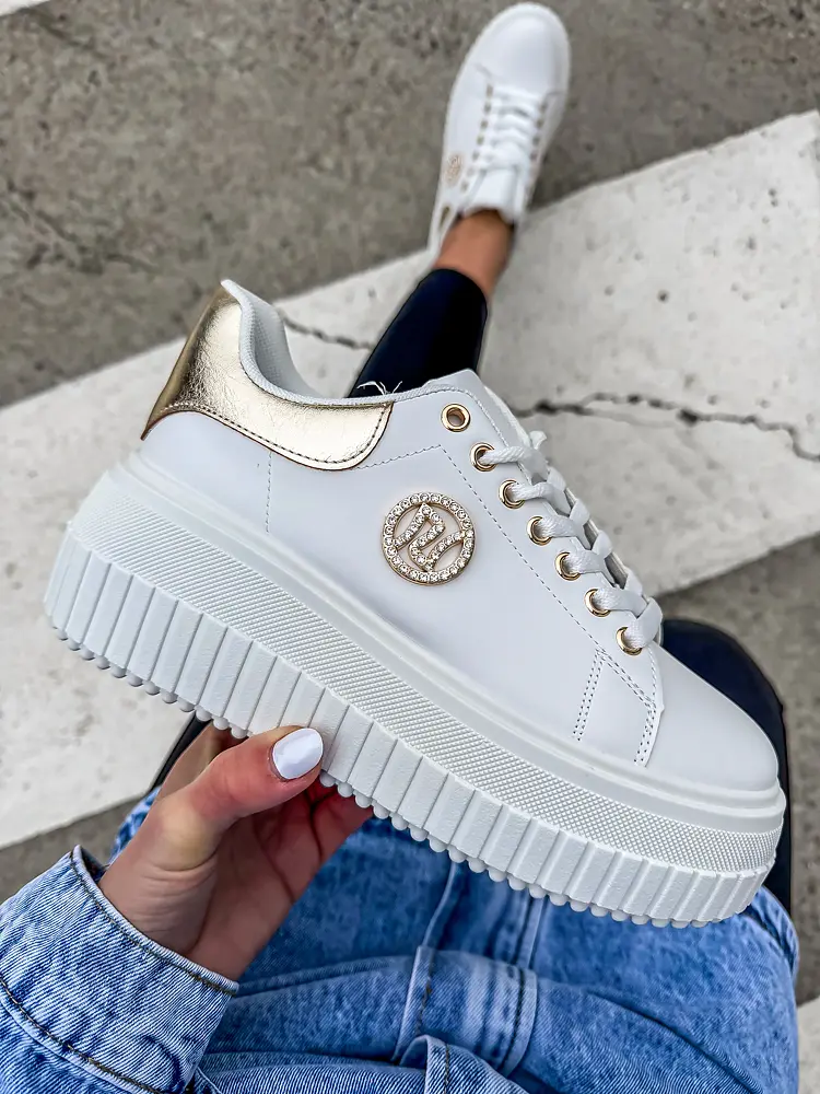 Platformové tenisky so zlatými detailmi AGATHA