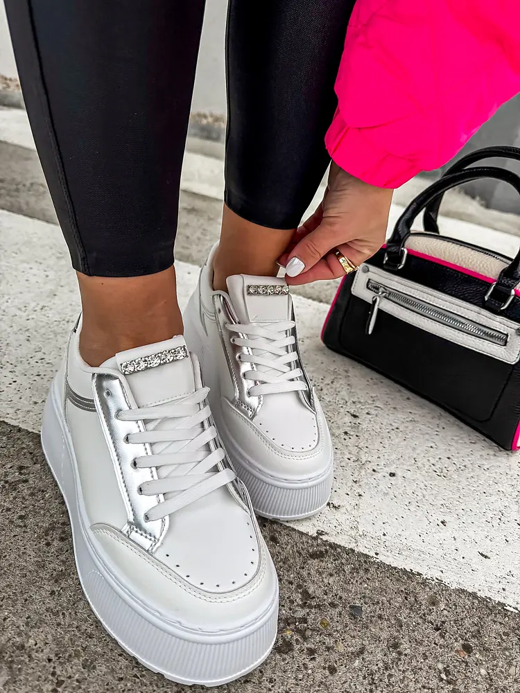 Biele platformové tenisky LITAO-