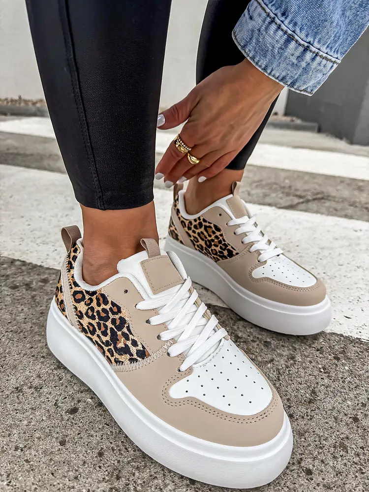 Platformové tenisky so zvieracím vzorom KADIRA-