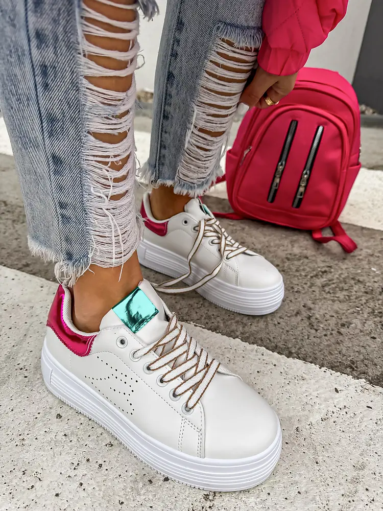 Biele platformové tenisky NOLIE- - next