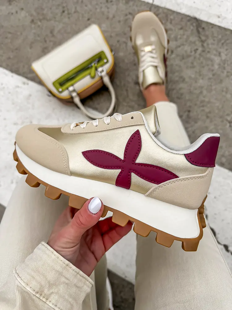 Dámske tenisky so zlatým doplnkom JILIAN-