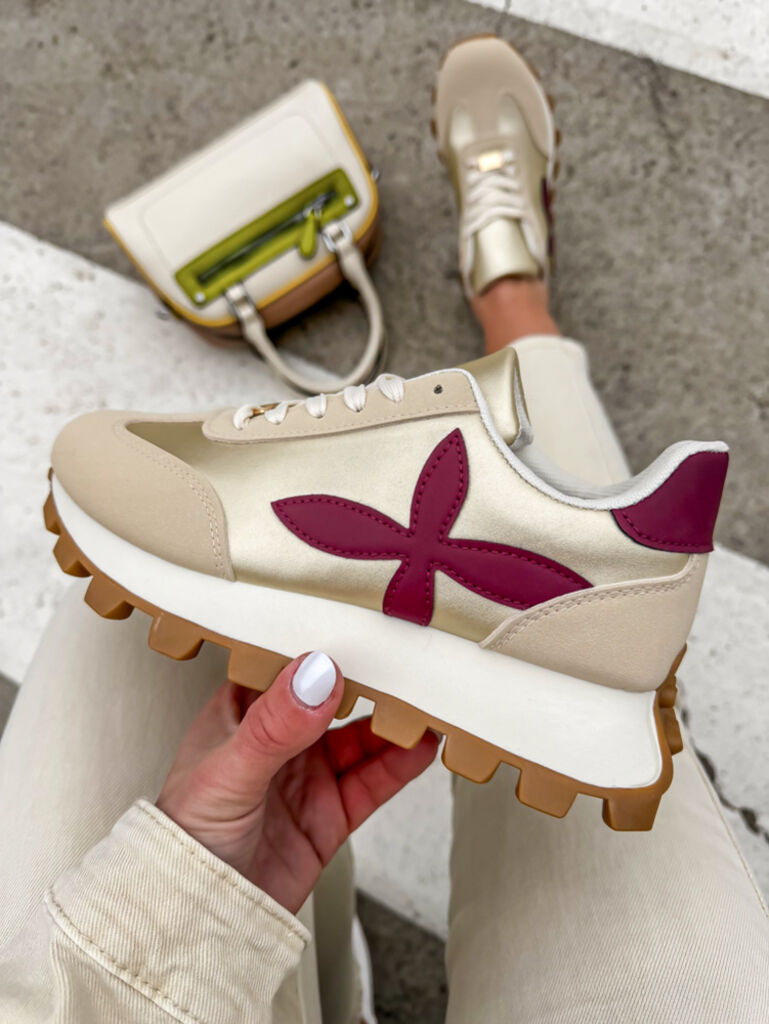 Dámske tenisky so zlatým doplnkom JILIAN