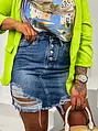 Roztrhaná denim sukňa CARENA