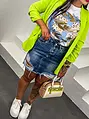 Roztrhaná denim sukňa CARENA