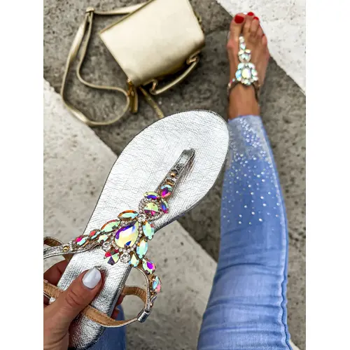 Dámske sandále zdobené kamienkami MABEL veľkosť: 37