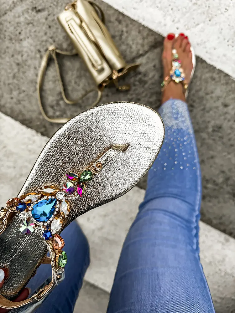 Dámske sandále zdobené kamienkami MABEL-