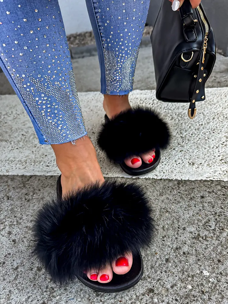 Chlpaté dámske šľapky ROMILA- - next