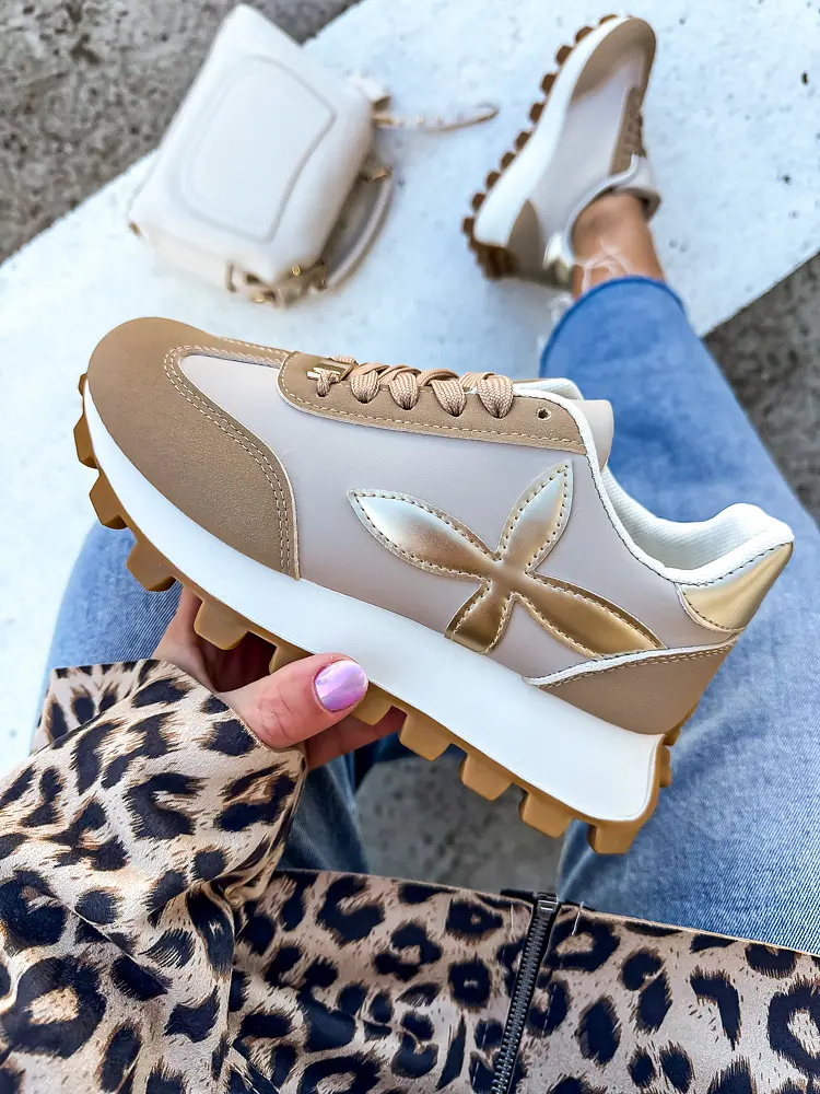 Dámske tenisky so zlatým doplnkom JILIAN-